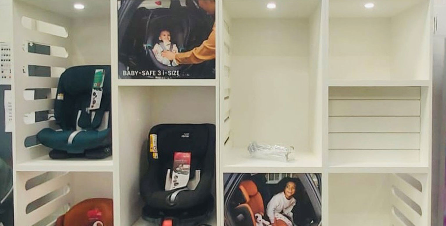 brutal store shelving display